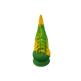 Gode ventouse tentacule Kraken 21 cm vert et jaune 